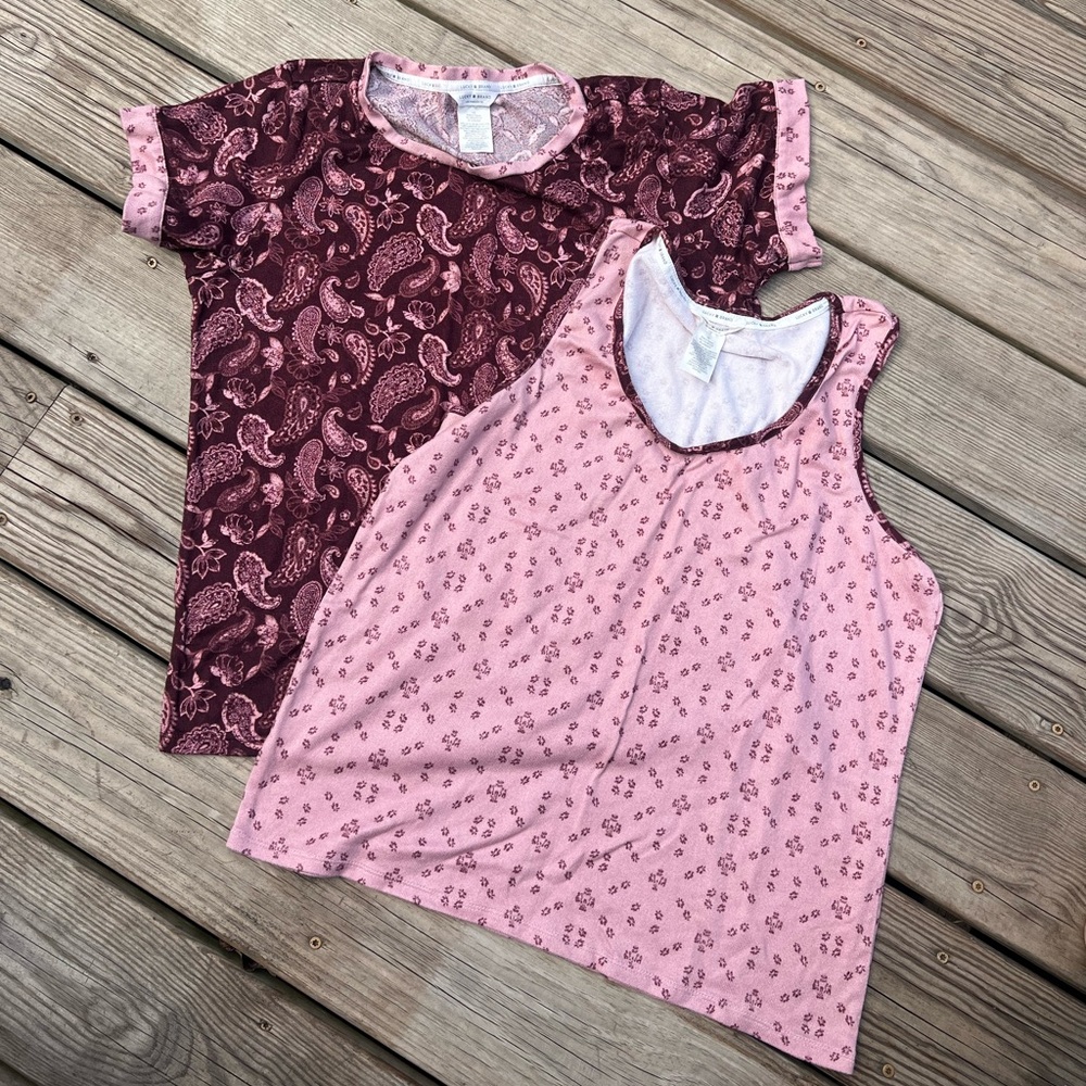 lucky brand three piece lounge set | three piece pajama set | pjs | paisley